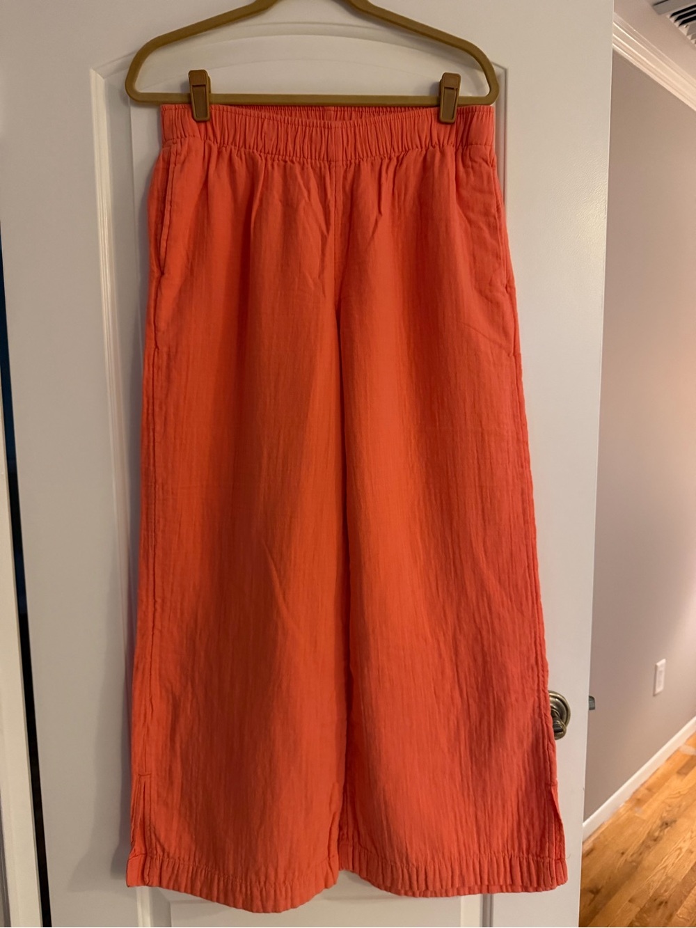 Old Navy women’s Coral-Orange Wide Leg Elastic Waist Pants